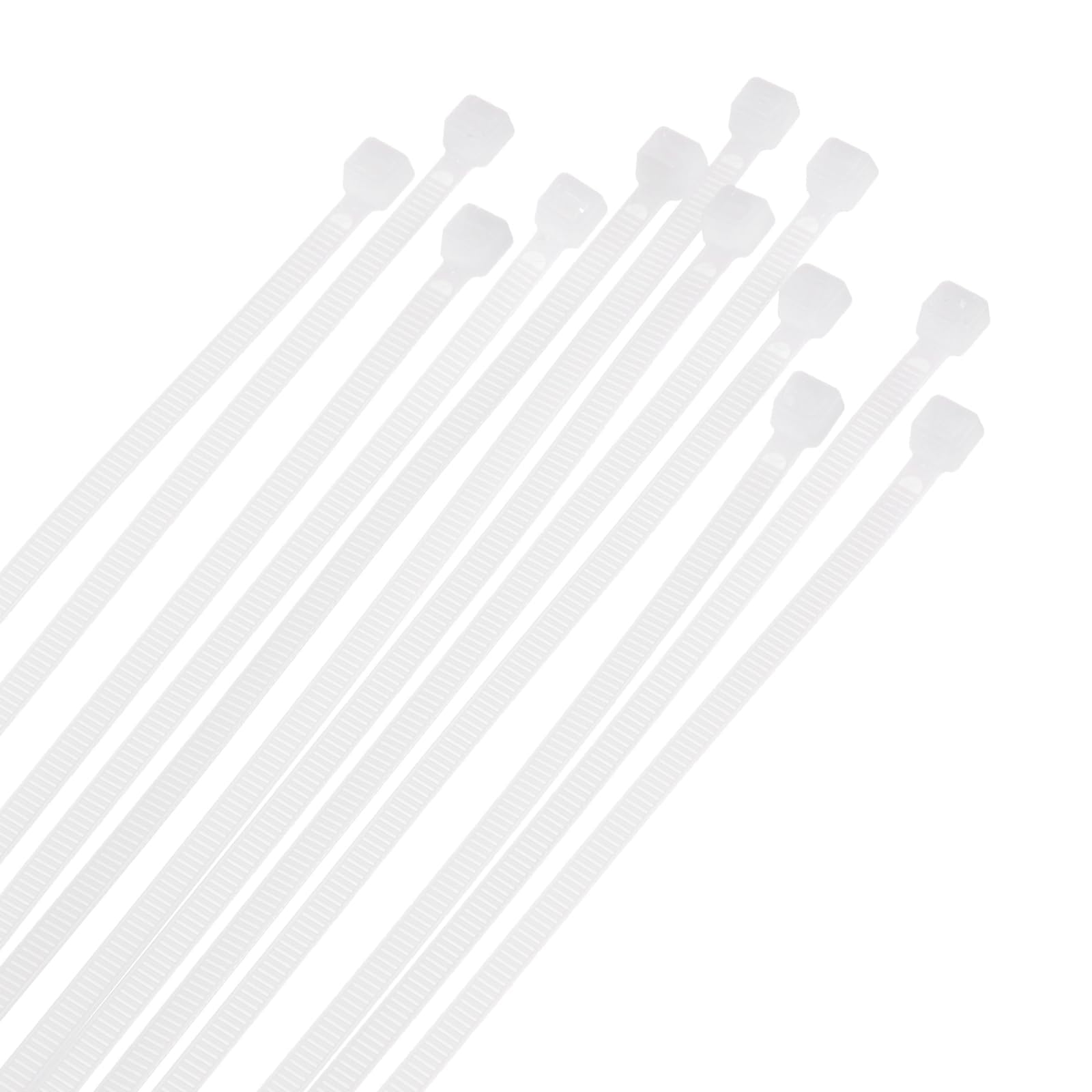 Unifizz 100PCS PCS Cable Zip Ties 300mm x 3.6mm White – Self-Locking Nylon Wire Ties with Tensile Strength for Indoor and Outdoor