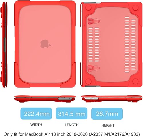 Miniatura 46 de Batianda Funda para MacBook Air de 13 pulgadas 2020 2019 2021 modelo A2337 M1 A2179 A1932 con Touch ID, carcasa rígida resistente a prueba de golpes