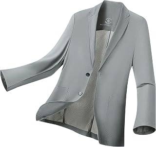 [22 Wear] メンズ ジャケット 夏 サマージャケット ビジネス スーツジャケット UVカット 涼し テーラードジャケット カジュアル 接触冷感 ストレッチ 2つボタン 細身 アウター