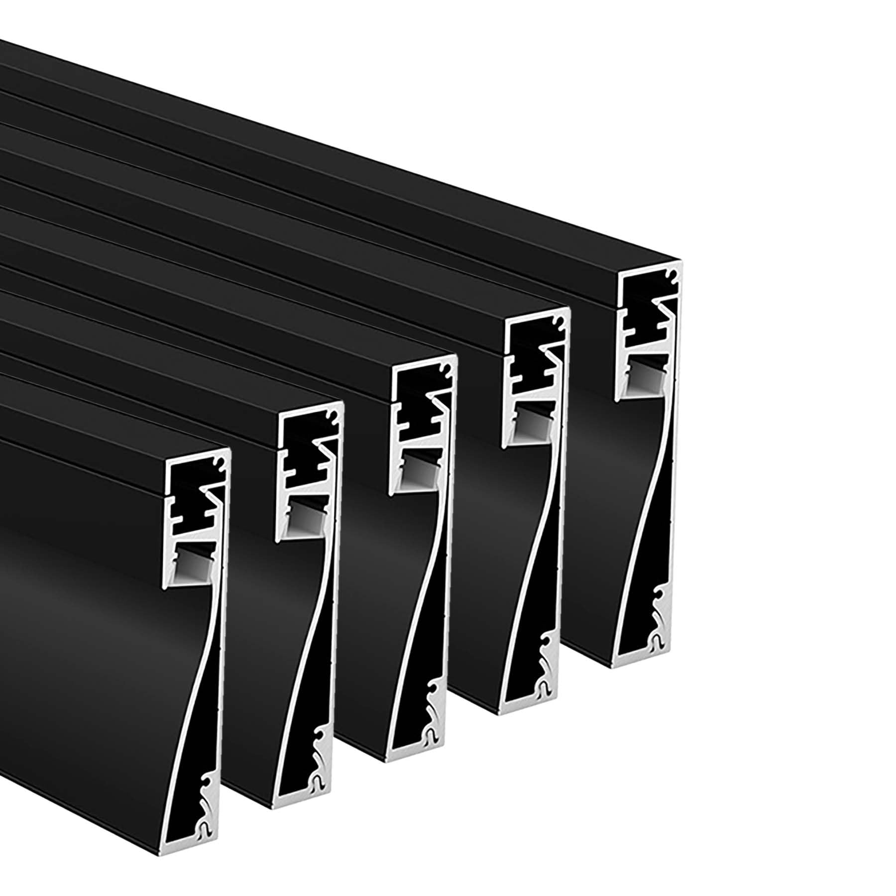 G.W.S® Skirting LED Profile, 5-Pack Aluminium Channel for LED Strip Light, 1 Metre 80mmx16mm (188) — image 1