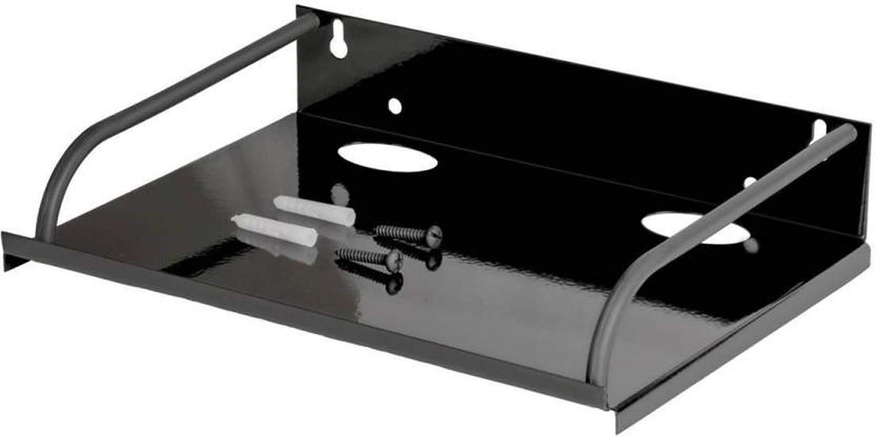 Eoan Set Top Box/DTH Stand - Wall Mount Stand/WiFi Router Stand, Color : Black (Ideal for All Type of Set Top Box) Steel Wall Shelf (Number of Shelves - 1, Black)