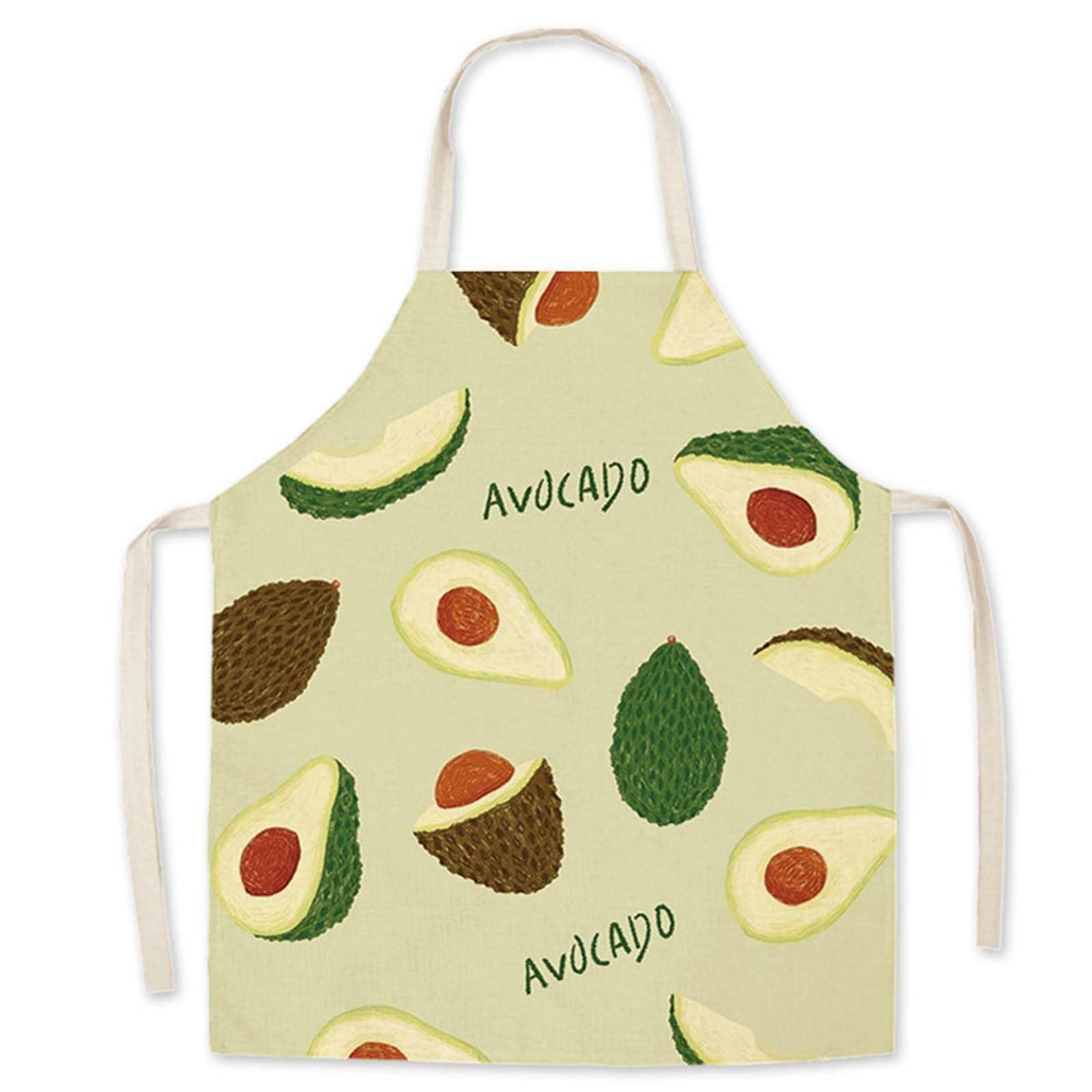 Naapesi Cartoon Children's Aprons, Cute Cartoon Kitchen Cooking Baking Apron, Fruit Print Children's Apron, Child Chef Aprons, Kids Kitchen Aprons for Painting Gardening (Avocado)