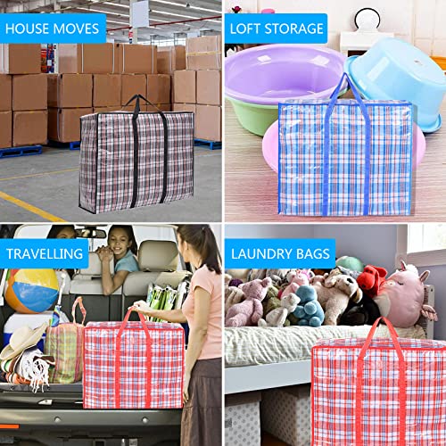 Lot de 3 Sac de Rangement, Grands Sac Pliables Rangement Vêtements Grande Capacité Sacs de Déménagement avec Fermeture Zippée et Poignées pour les Déménagements, le Linge, les Courses (60 * 50 * 20) – vue 7