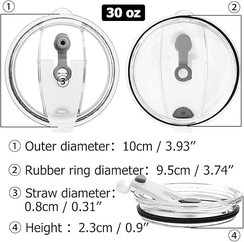 Miniatura 2 de CNYMANY Paquete de 3 tapas para vasos de 30 onzas, resistente a salpicaduras y a prueba de derrames, apto para popotes Rtic Ozark Trail de 30 onzas,