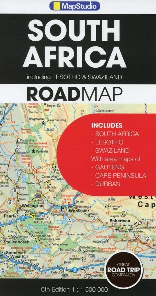 Road map - South Africa: With Area Maps of: Gauteng, Cape Peninsula, Durban