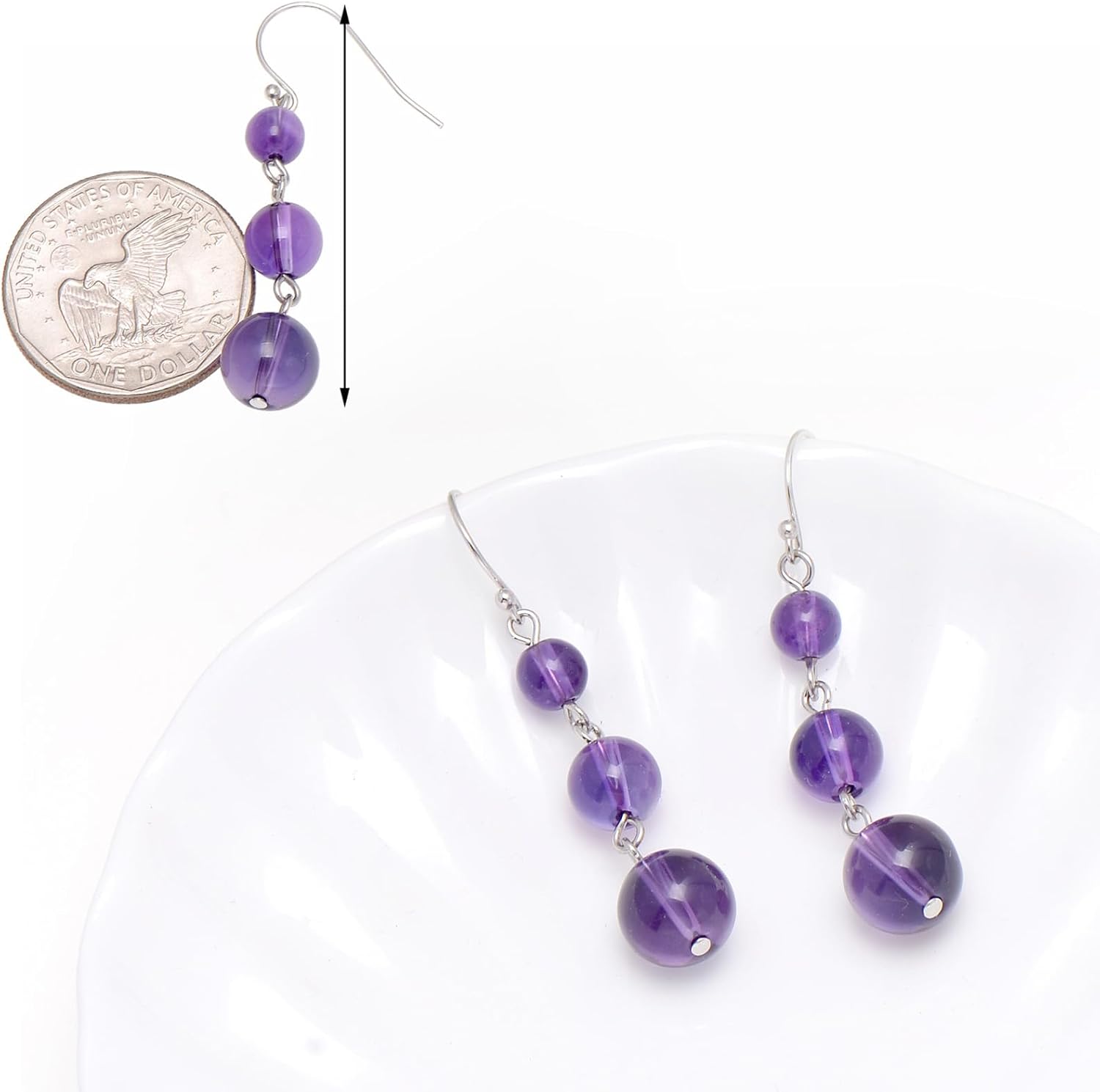 Joseph Brothers Handmade Crystal Agate Beads Dangle Earrings for Women - Image 6