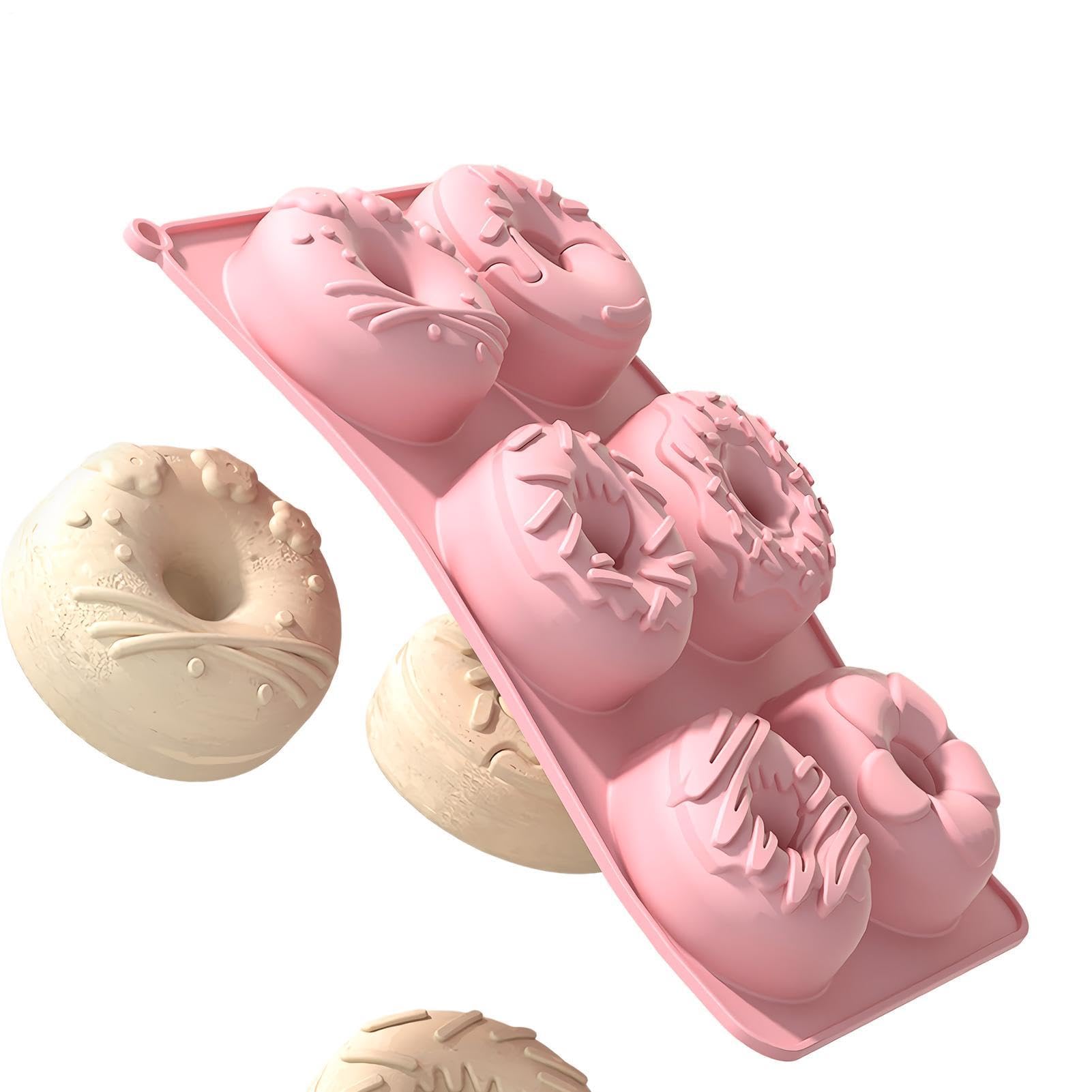 Molde de silicona para donut antiadherente de 6 cavidades para repostería casera