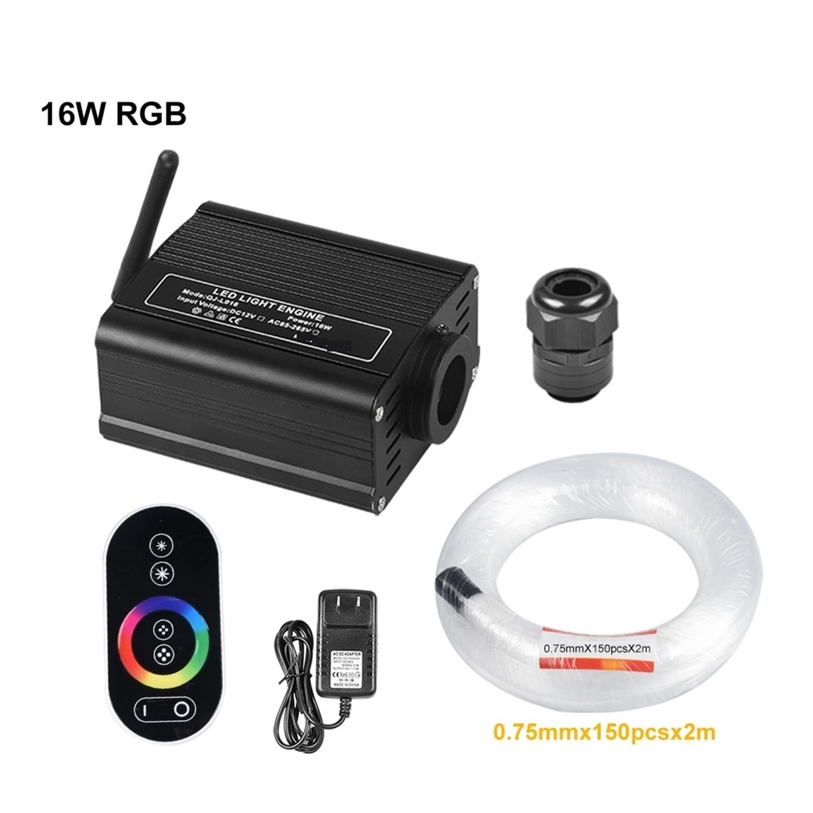 Oświetlenie wnętrza samochodu LED, Dotykowy zdalnego sterowania 16W RGB Światłowodowy silnik z światłowodowym kablem optycznym do dekoracji sypialni w oświetleniu samochodowym Światła nastrojowe w sam