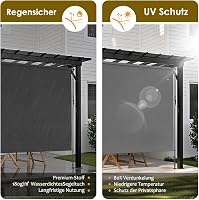 SMONTER Függőleges Napellenző 200x316cm - Kézi Tekerős, Szélálló, Vízálló Árnyékoló Erkélyre, Teraszra, Fúrás Nélkül 3
