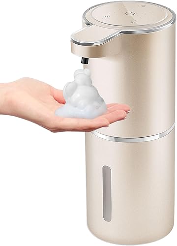 Dispensador automático de jabón espumoso, espuma ajustable de 4 niveles, montaje en pared, recargable por USB, 12.8 onzas, dispensador de jabón para