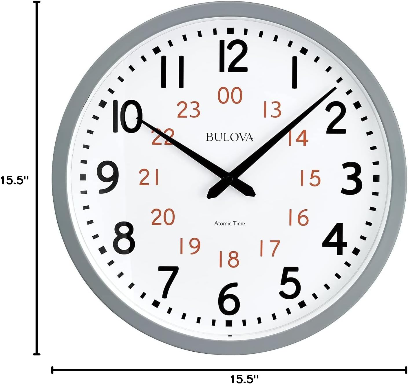 Bulova Atomic Analog Wall Clock Model C5003 dimensions