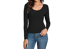 Long Sleeve Thermal Slim Fit Scoop Neck Women's Basic Tops by Abardison