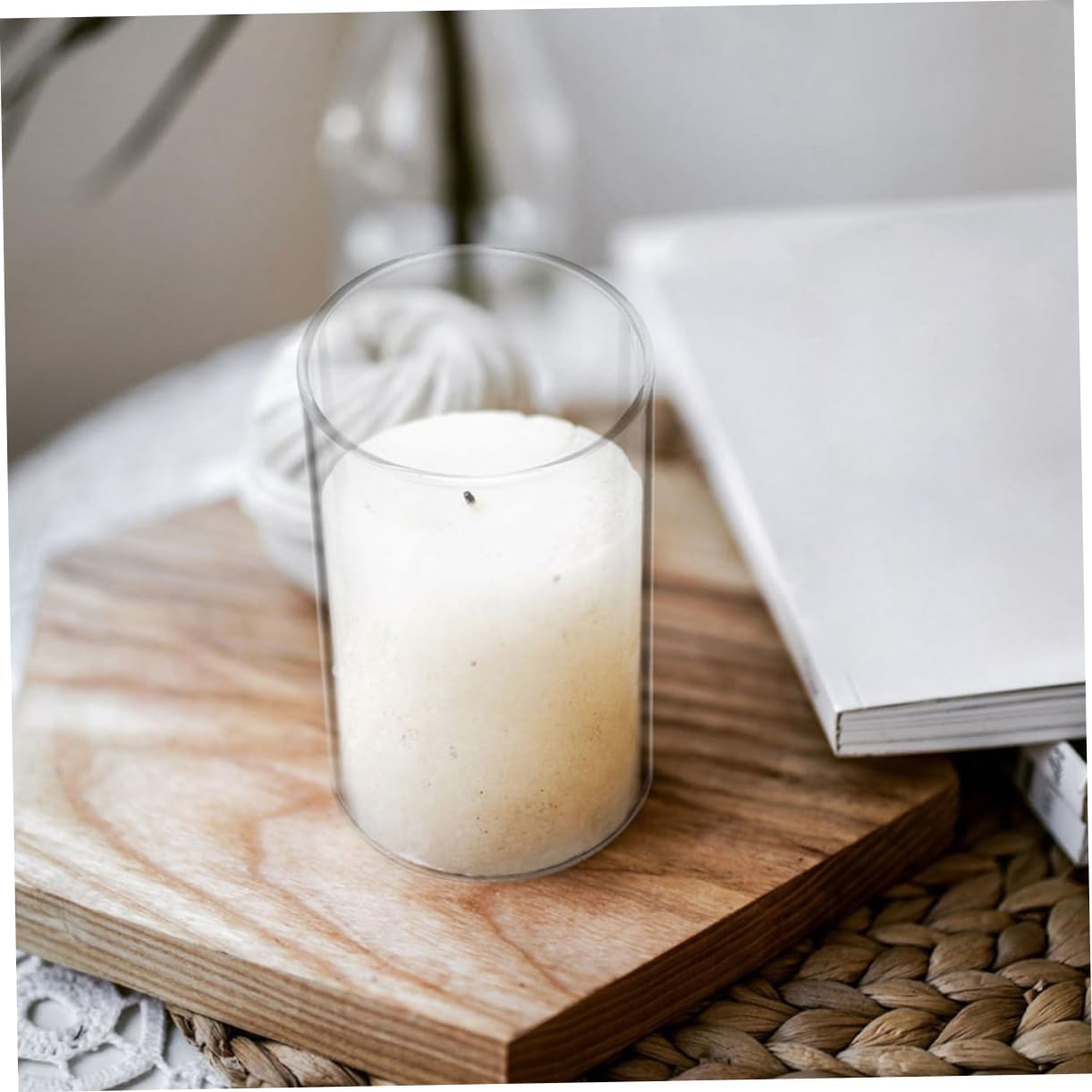Mobestech 3Pcs Glass Candle Holder Shades Windproof Candle Covers for Home Decor