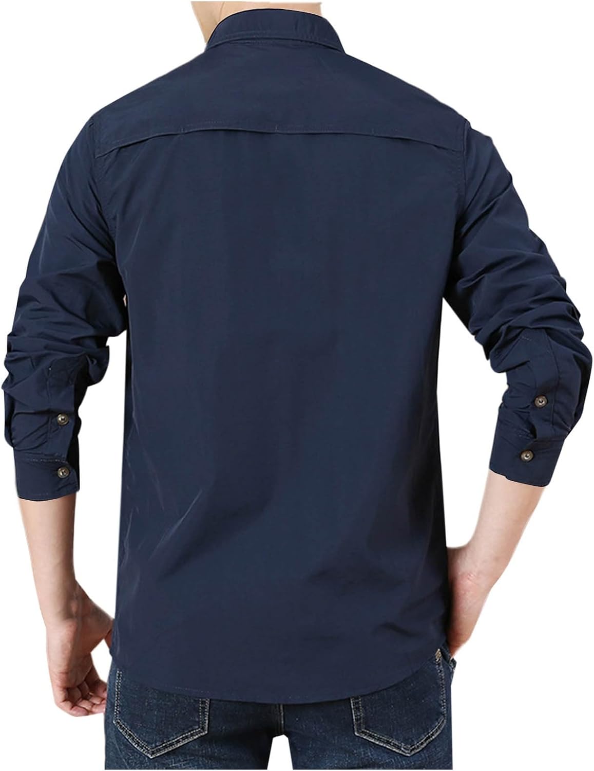 Uillui Mens Tactical Long Sleeve Overshirt Uniform Ripstop Button Down Work Shirt Casual Shacket Mens Utility Shirt Jacket