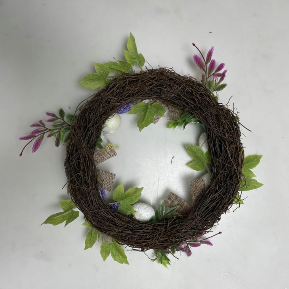 Couronne De Pâques Lumineuse URMAGIC - Ø30cm, œufs Colorés, Lumières LED - Décoration De Porte Printanière