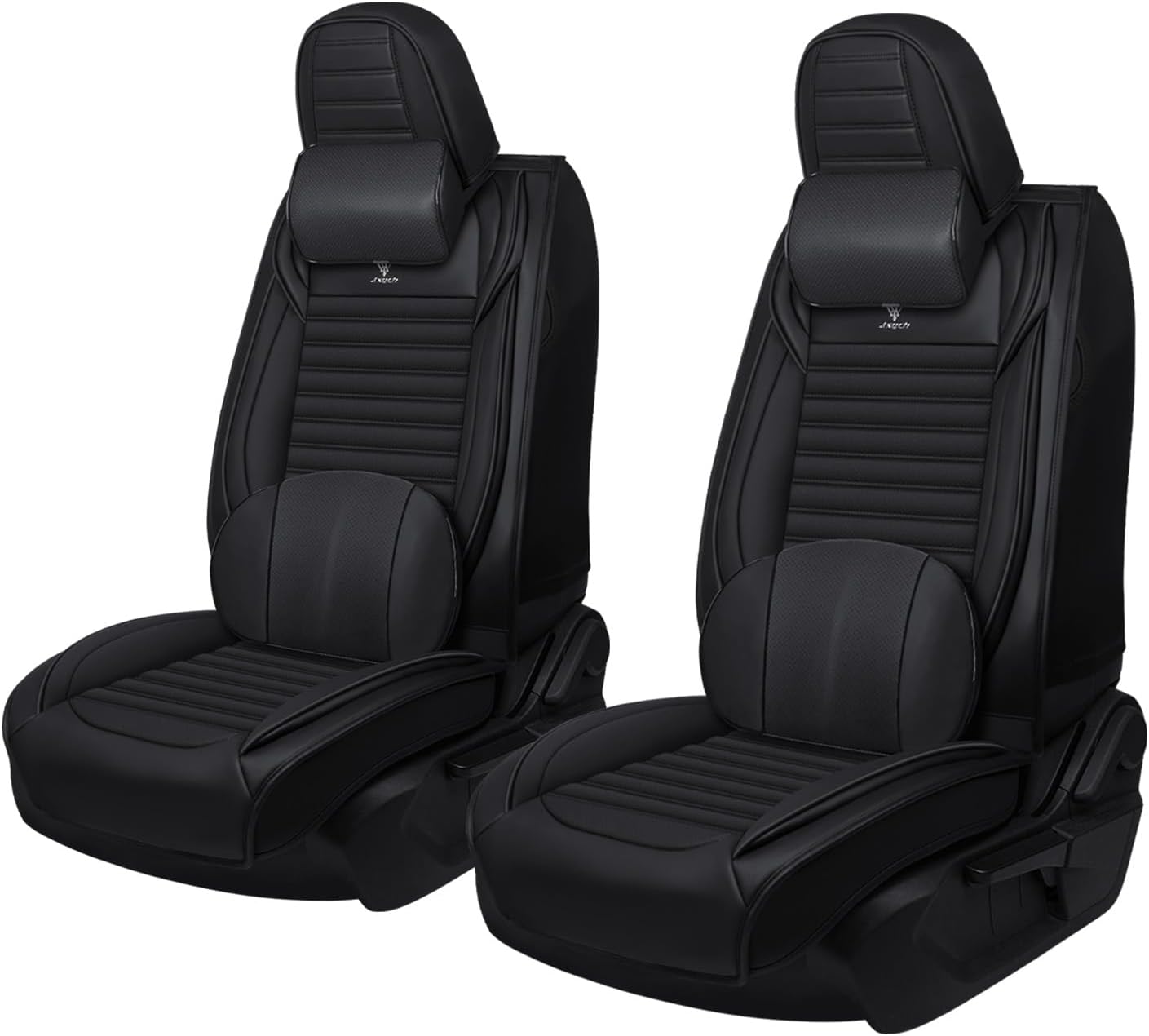 Car Seat Covers Compatible with Ford Mustang 1999-2026 Wear-Resistant Premium Material, Skin Friendly Touch, Zipper Design Seat Cover(2 Pcs Front, Black)