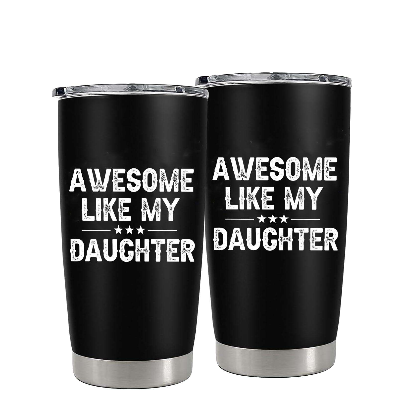 LUDUEIKSW Dad Tumbler Stainless Steel Insulated Travel Coffee Mug, Birthday Christmas Gifts for for Father Husband Step Papa from Daughter, 20oz