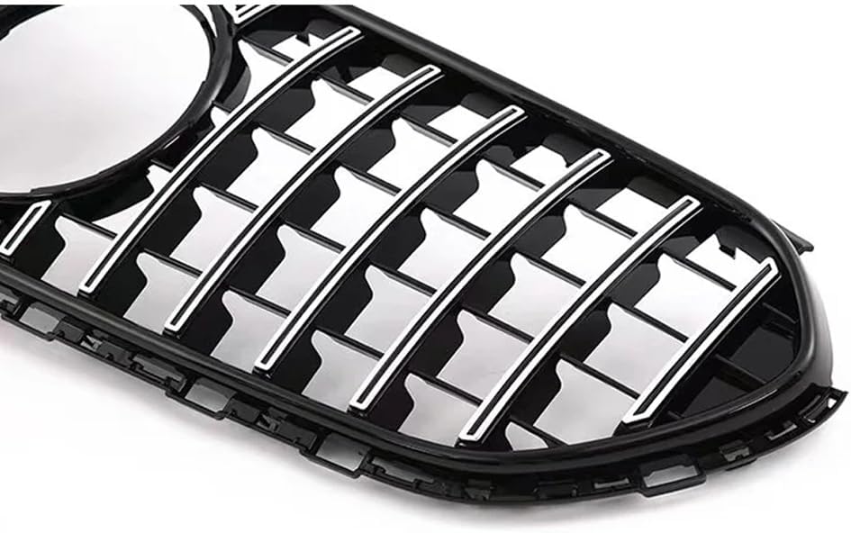 GTR Style X254 Grill Front Bumper Hood Grille for Mercedes GLC Class X254 2023 2024 GLC200 GLC260 GLC300 Silver Color (Normal Car), Gloss black, MAXCAR-296