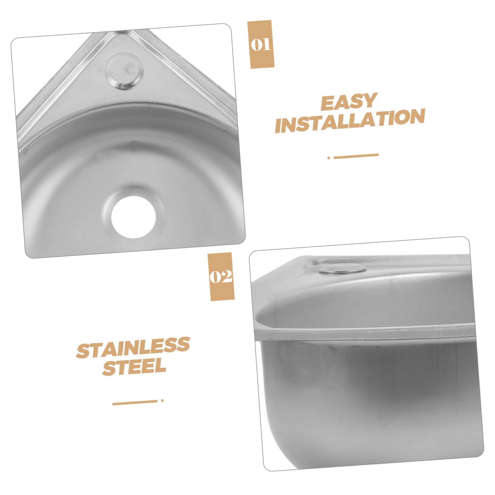 GANAZONO Fregadero Camper de Acero Inoxidable Pequeño, Diseño Multifuncional Seno, Adecuado para Motorhomes y Cocinas Pequeñas, Material Resistente y Compacto Estilo Aleatorio