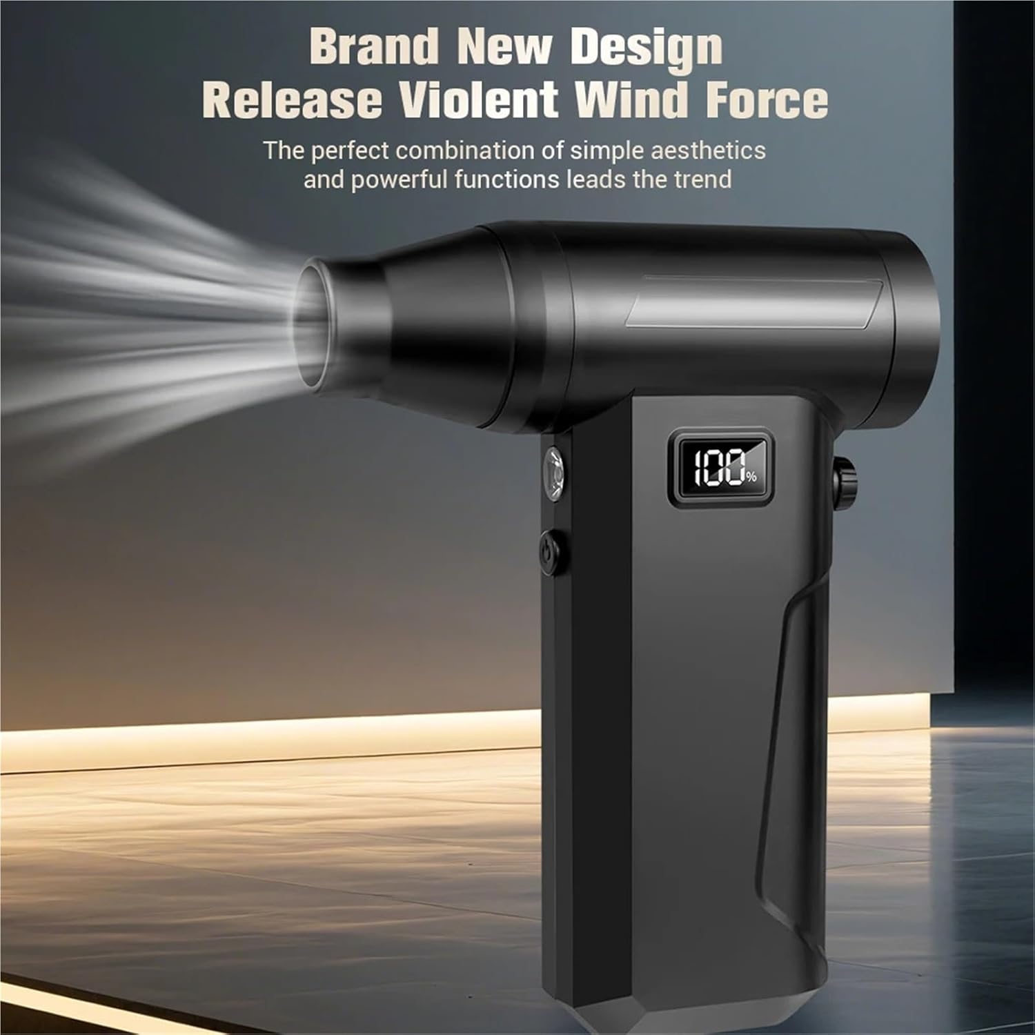 Jet Fan 7800000 RPH Violent Fan Powerful Air Blower High Speed Brushless 100-gear Speed Regulation Jet Blower(Black B)