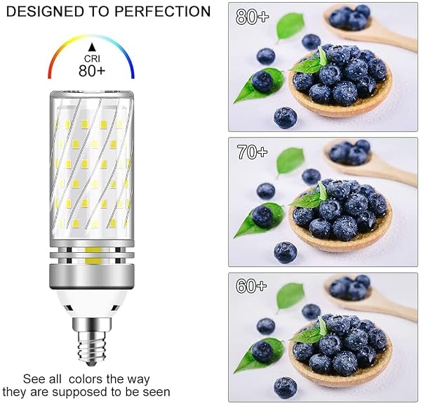 inShareplus E12 LED Bulbs, 16W Candelabra, Warm White 3000K, CRI80+, 1500LM 120W Equivalent, E12 Base, Non-Dimmable LED Chandelier Bulbs, 6Pack by inShareplus - Used condition - Image 4