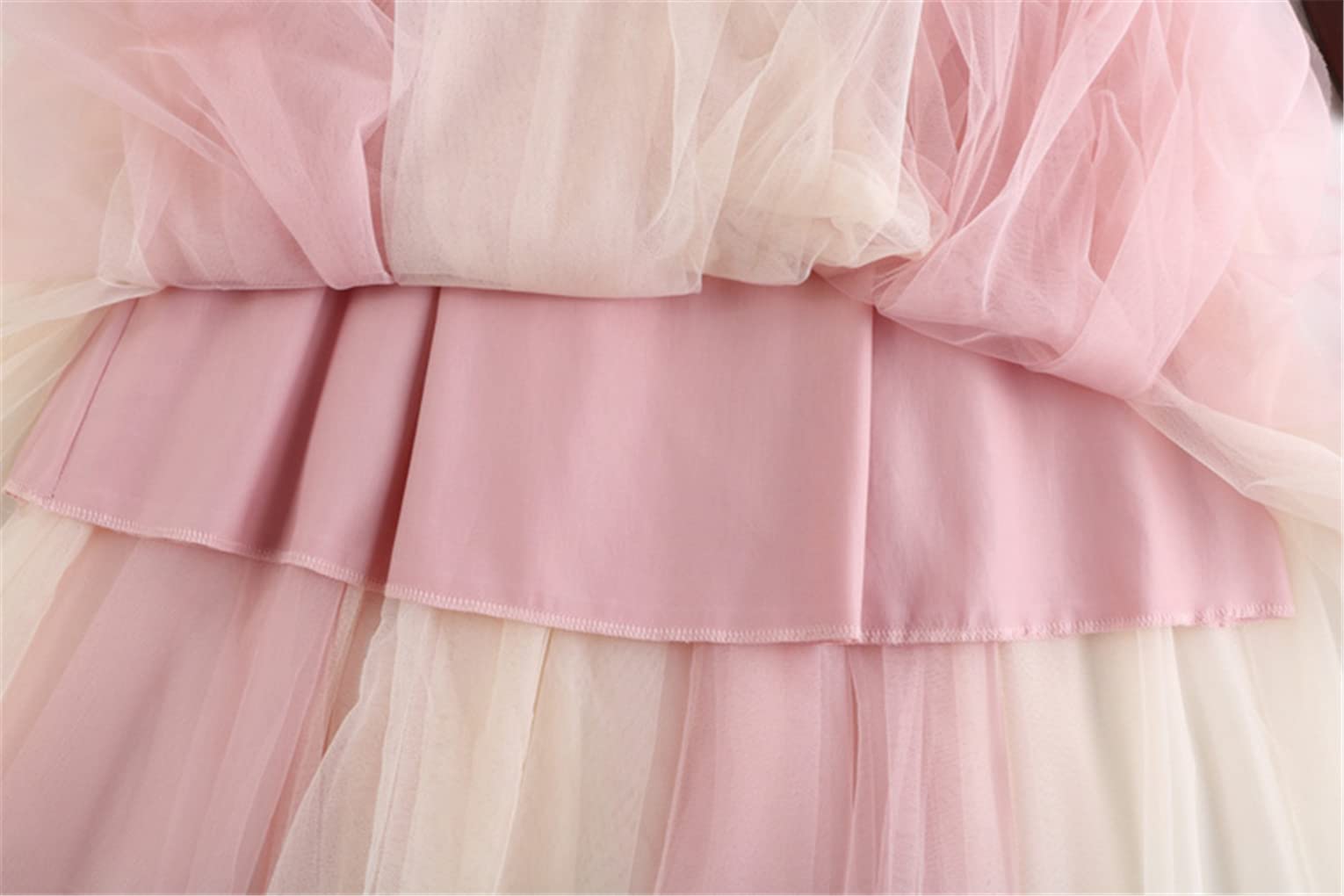 SePkus Faldas Informales para Mujer, Cintura elástica, Tul, línea A, Faldas mullidas Plisadas, Falda de Malla de Moda con Vendaje de Lazo (Color 1, Talla única)