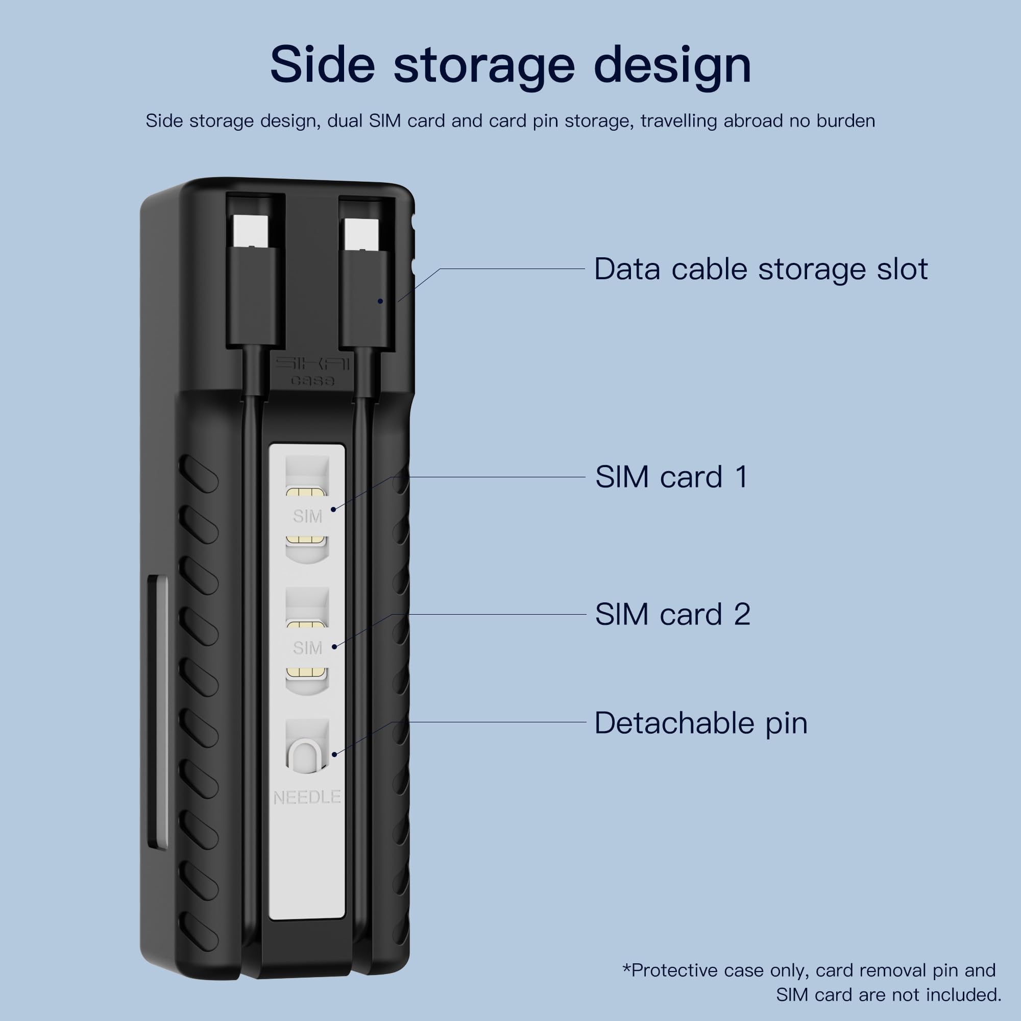 SIKAI CASE Silicone Case for CUKTECH 10 Power Bank Shockproof Protective Cover Only Compatible with CUKTECH 10 Power Bank Fits Perfectly Dustproof Soft with Loop and Dust Cover Plug(Gray)