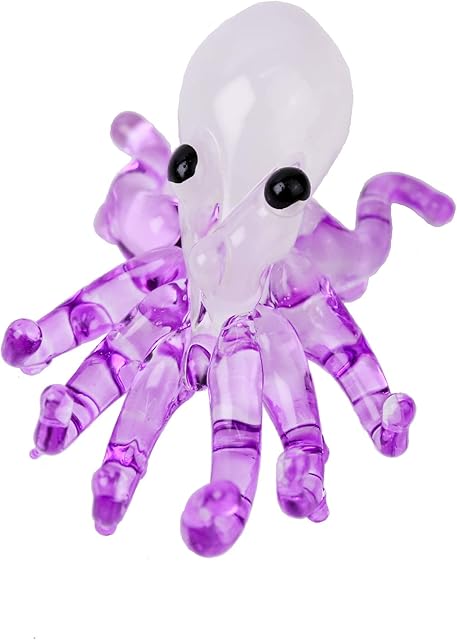 redchocol8® Handmade Purple Little Glass Octopus Gloss Garden Decor Ornament Gift Collection