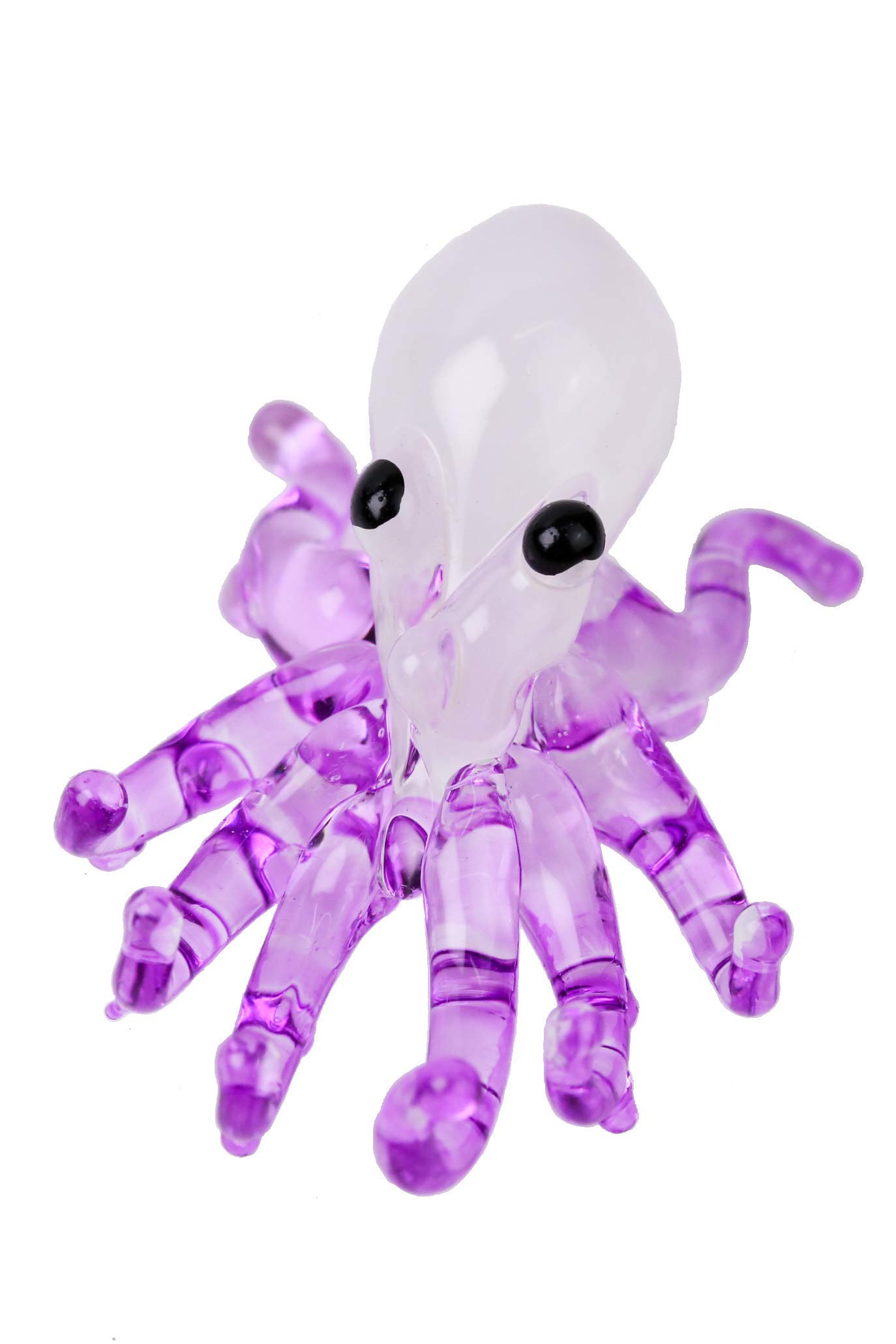 Redchocol8 Purple Redchocol8® Handmade Tiny Glass Octopus Miniautre Little Garden Ornament Gift Collection Terrarium Decor