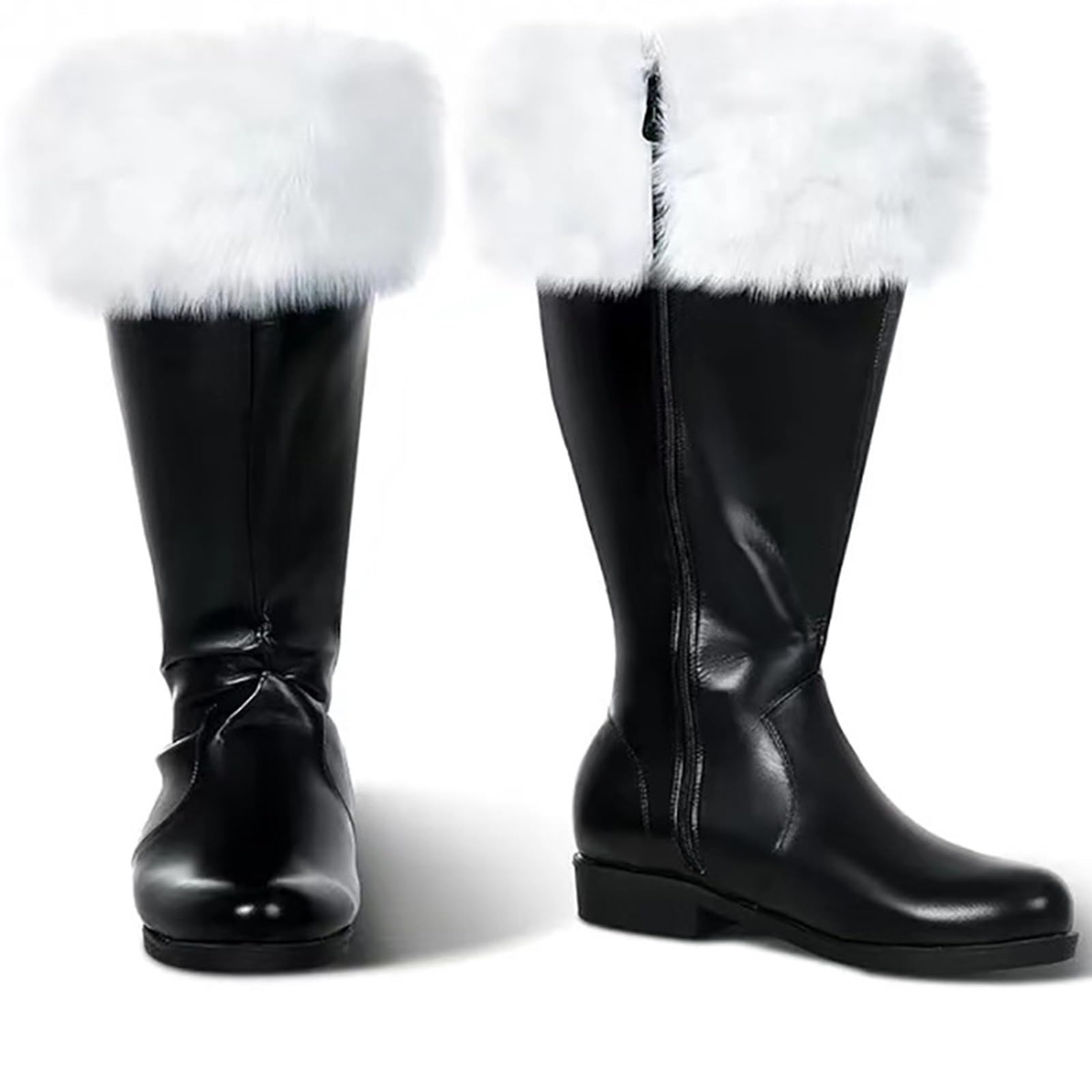 Fulidngzg Stivali Babbo Natale Uomo 43-49 EU in Pelle Impermeabili Copri Stivali Carnevale Invernali Caldo Copristivali Pirata Elegante Scarpe da Neve Casual per Trekking Montagna Caccia Lavoro