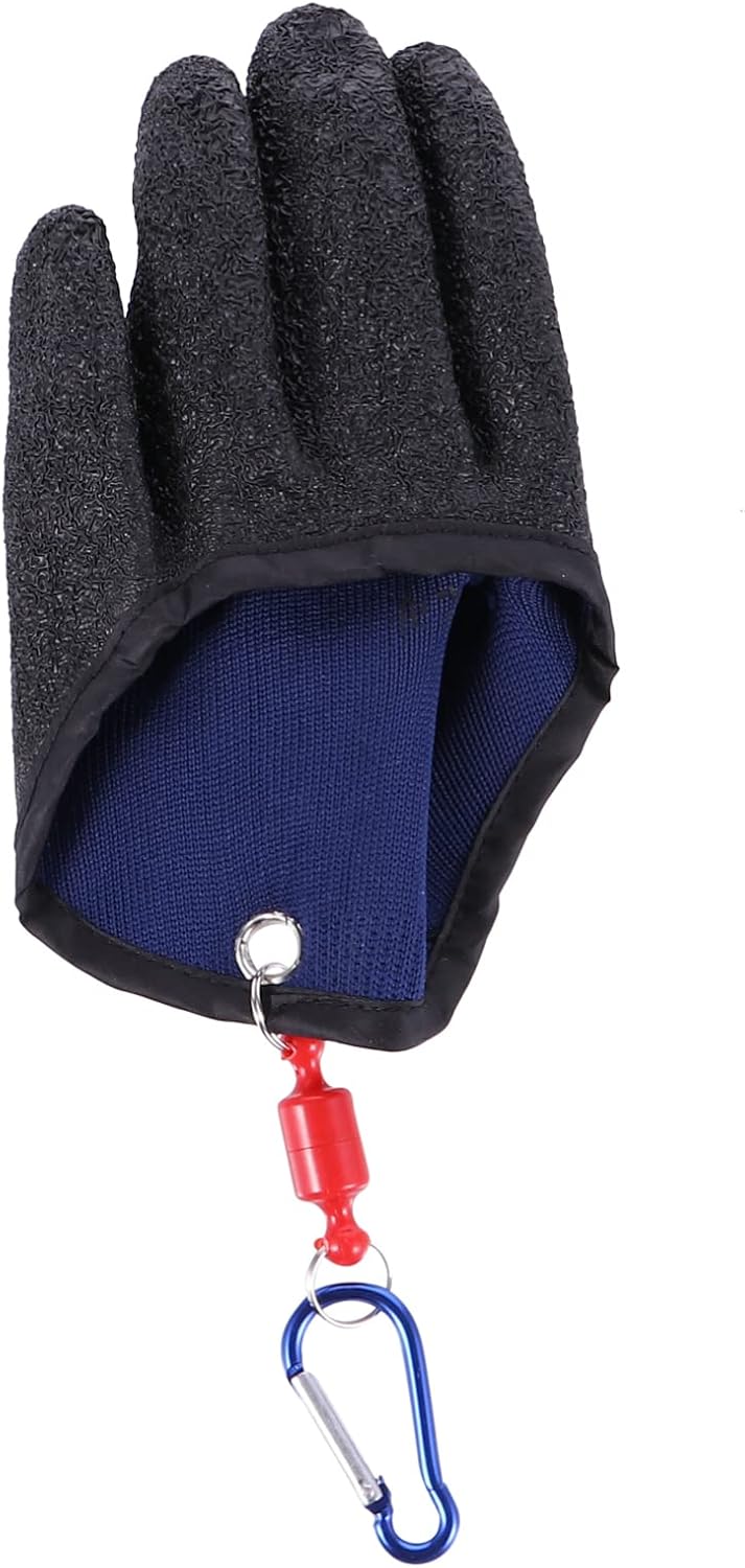 ibasenice Catch Fish Gloves Non-Slip Fishing Gloves for Left Hand and Puncture-Resistant for Outdoor Fishing and Fish Cleaning