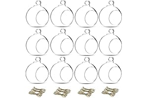 NUPTIO Delicate 12-Piece Glass Teardrop Terrarium Globe Ornaments
