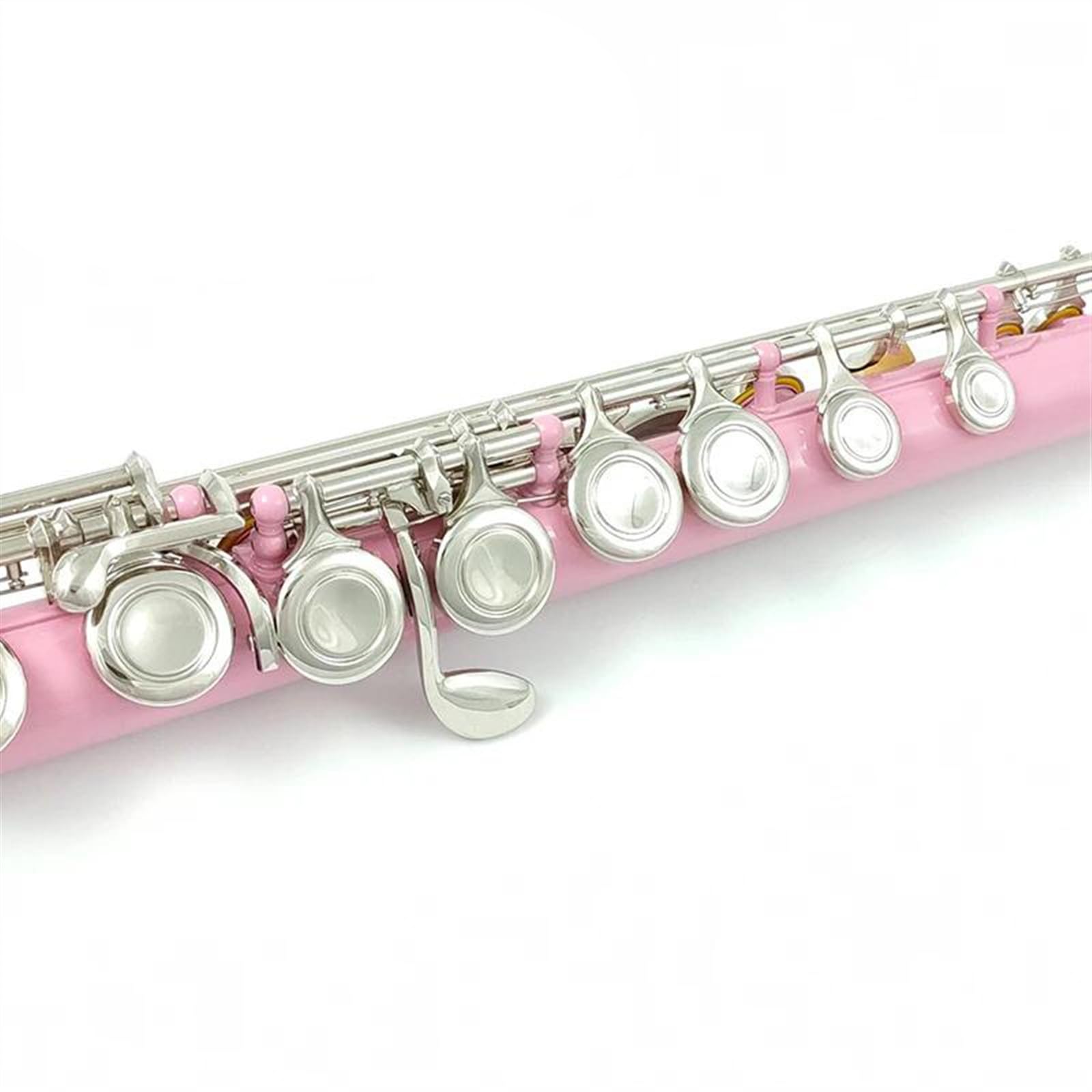 Flauta De Tono C Con 16 Agujeros Cerrados, Instrumento De Cuproníquel, Flauta Rosa Chapada En Níquel Con Llave E Flauta Travesera Kit