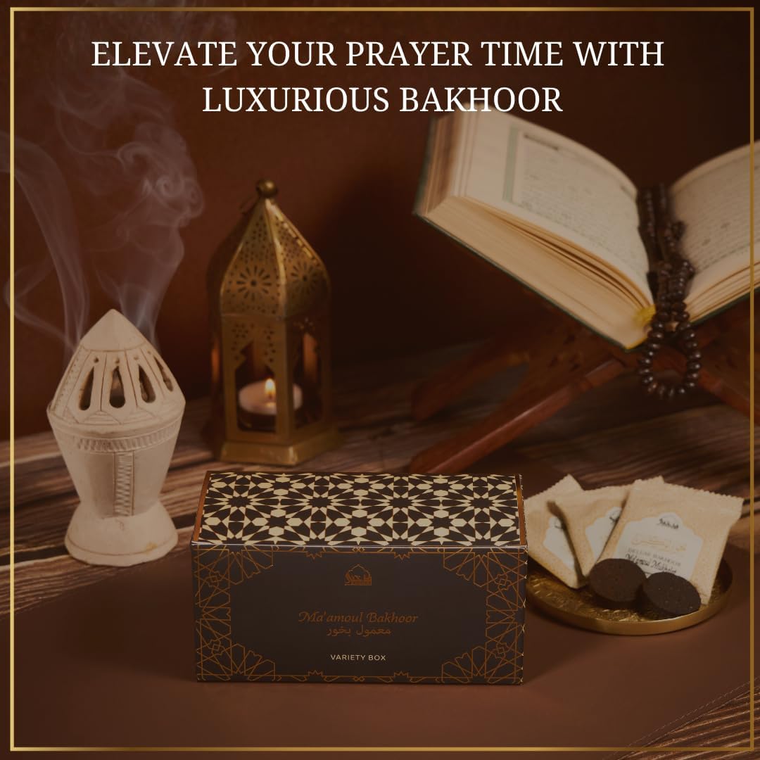 Dukhni Maamoul Bakhoor Variety Box | Assorted Arabic Oud Incense | 20 Pieces | Long-Lasting Scents