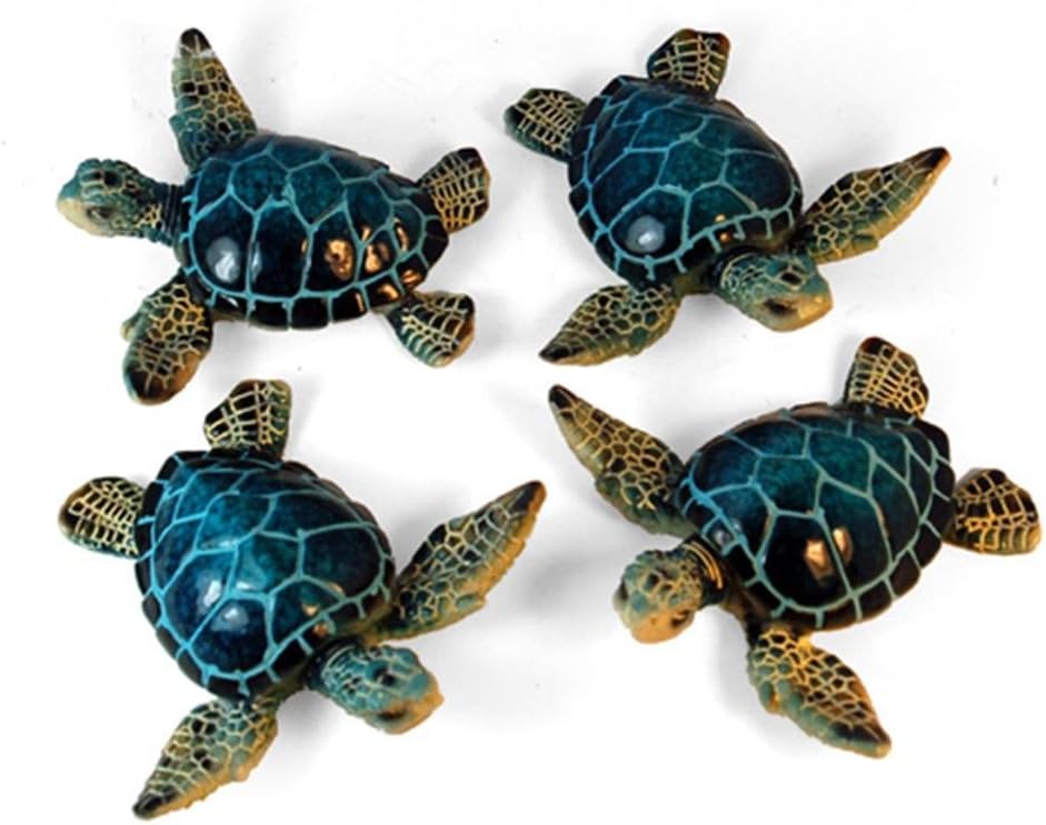StealStreet YXC-939 SS-UG-YXC-939, 3.5 Inch Sea Turtle Decorative Figurines, Set of 4-Blue and Green