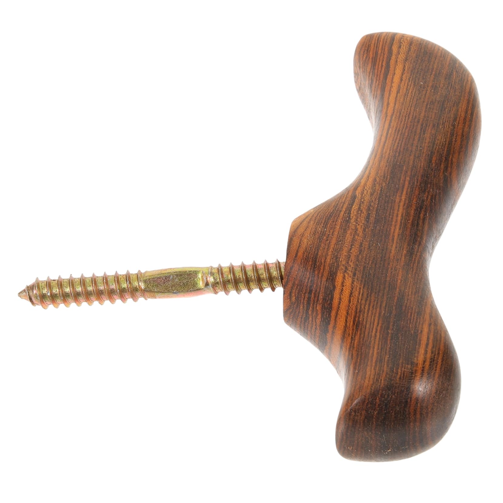 Mobestech Poignée en Bois pour Canne de Marche - Poignée Pliable - Poignée de Canne d'entraînement - Tête de Canne - Corps Humain - Tige de Polissage - Bouton en rotin et métal