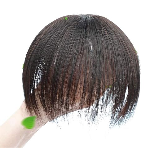 Miniatura 6 de Toppers de cabello humano real para mujeres con calvicie, extensiones de cabello con clip en la parte superior para mujer, 8 pulgadas, marrón oscuro
