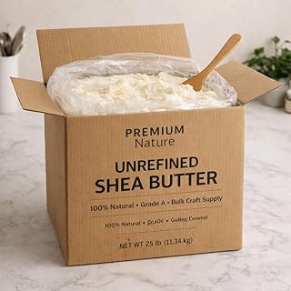 Shea Butter Raw Organic African - 25 lb Wholesale BULK Pure Virgin Unrefined for Body Butter Stretch Mark Eczma Natural Lip Balm Organic Skin Care Scar Cream and Lotion DIY Premium Nature