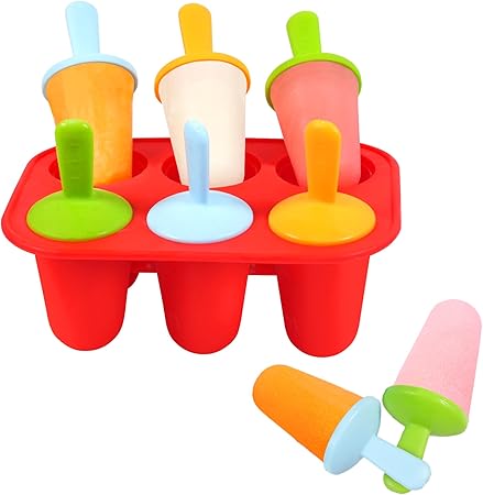 Miaowoof Silicone Popsicles Molds for Toddlers, 6-Cavity Non-BPA Premium Silicone
