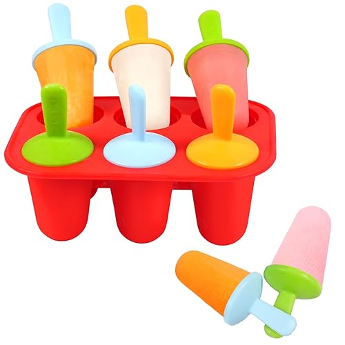 Miaowoof Silicone Popsicles Molds for Toddlers, 6-Cavity Non-BPA Premium Silicone