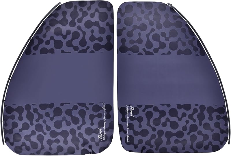 FLORICH Protetor Solar para Janela Lateral de Carro com Trilho Embutido Azul, 2 unidades