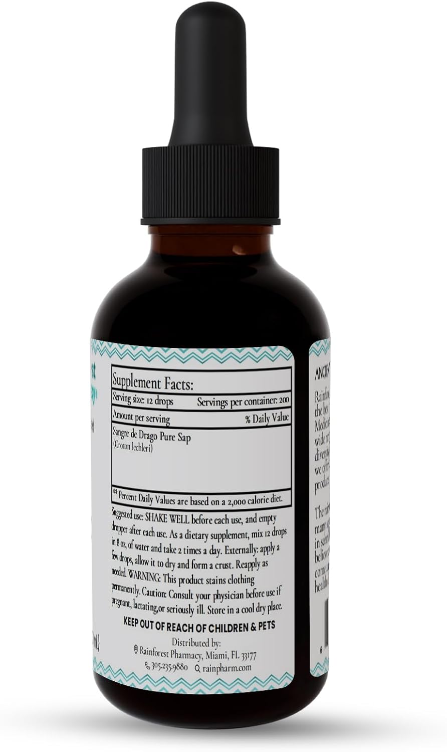 Sangre de Drago (or grado) Peruvian Dragon’s Blood Liquid (4oz) | 100% Pure Liquid Sap Ecologically Wildcrafted Croton Lechleri Dragon’s Blood for Digestive and Skin Health