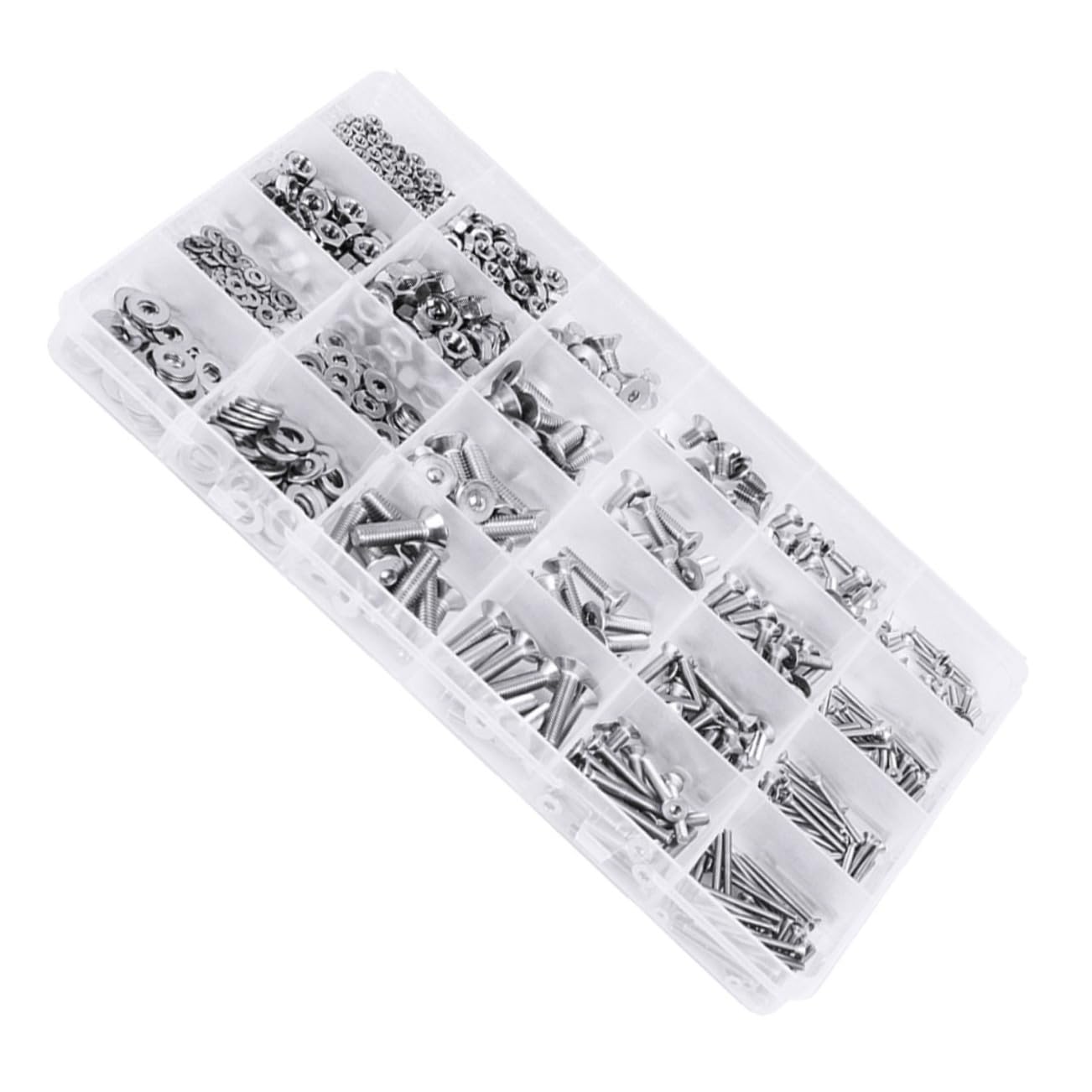 GARVALON 880pcs Boxed Screws Metal Bolts Galvanized Finish for Home and Automotive Use for Electronics and Model Assembly