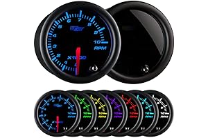 GlowShift 7 Color 2-Cylinder Tachometer Gauge