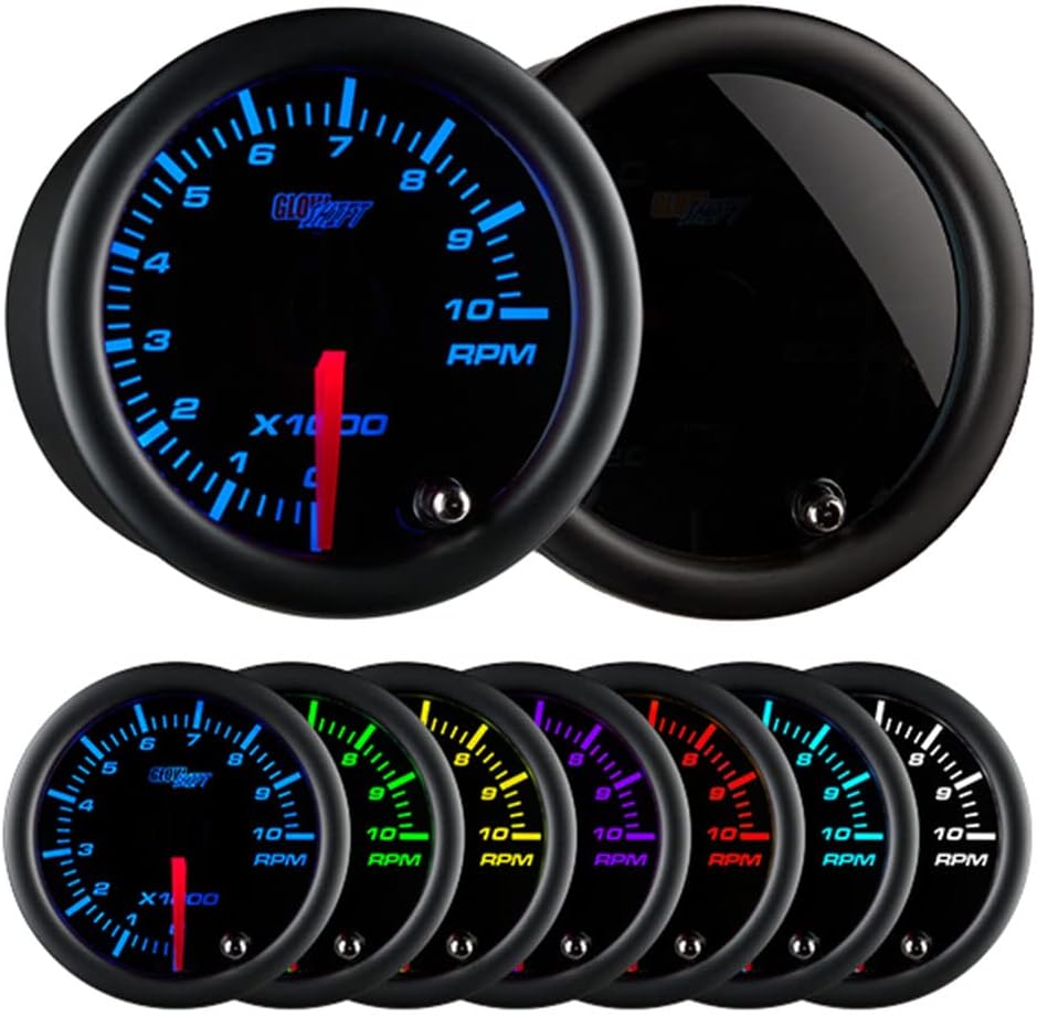 GlowShift Tinted 7 Color 2 Tachometer Gauge by GlowShift