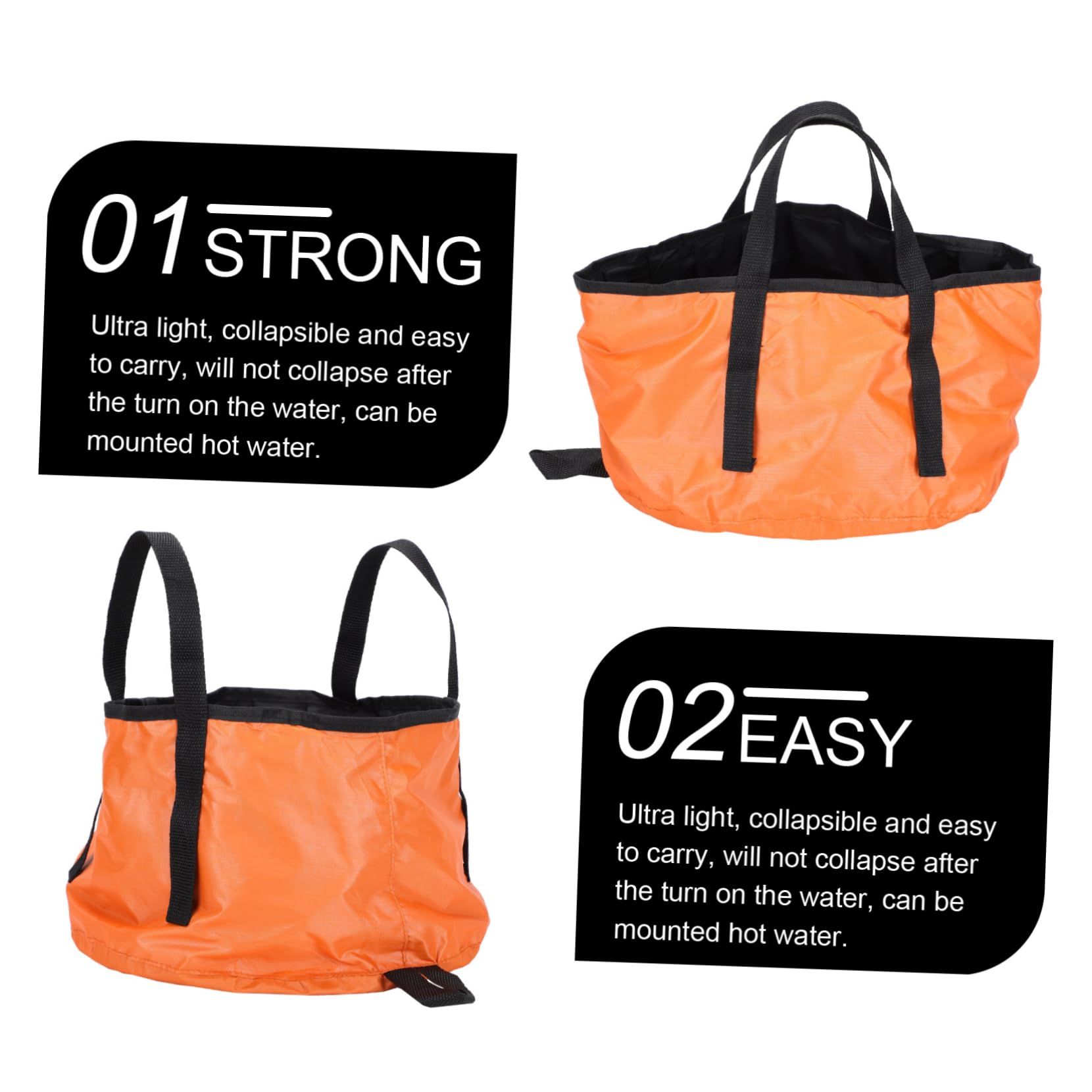 VICASKY Collapsible Travel Basins 2 Sets of Outdoor Basins Large Water Buckets for Camping