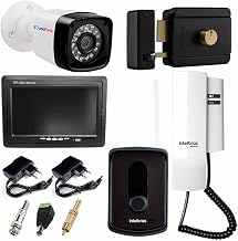 Kit Porteiro Intelbras IPR 8010 + Câmera Infra Bullet + Tela Monitor 7 polegadas LCD Colorido + Fechadura Elétrica FX 500 Intelbras