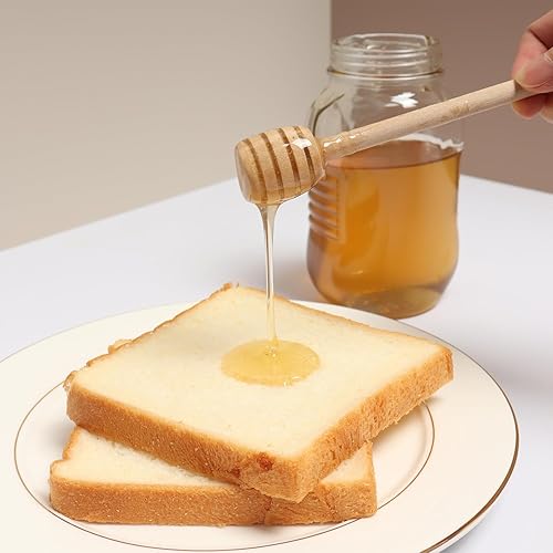 Miniatura 5 de 4pcs 6.3Inch Honey Dipper Sticks and 4pcs 7.87Inch Coffee Stirring Spoons, Honey Sticks for Tea,Wooden Honey Spoon Stirrer for Honey Jar Dispense
