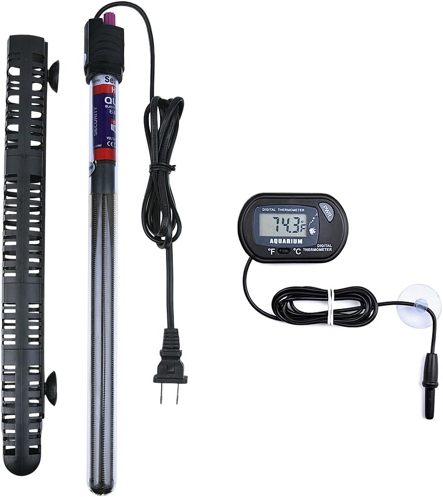 U-pick Aquarium Heater with Extra Thermometer,Submersible Fish Tank Heater with Adjustable Temperature 300W