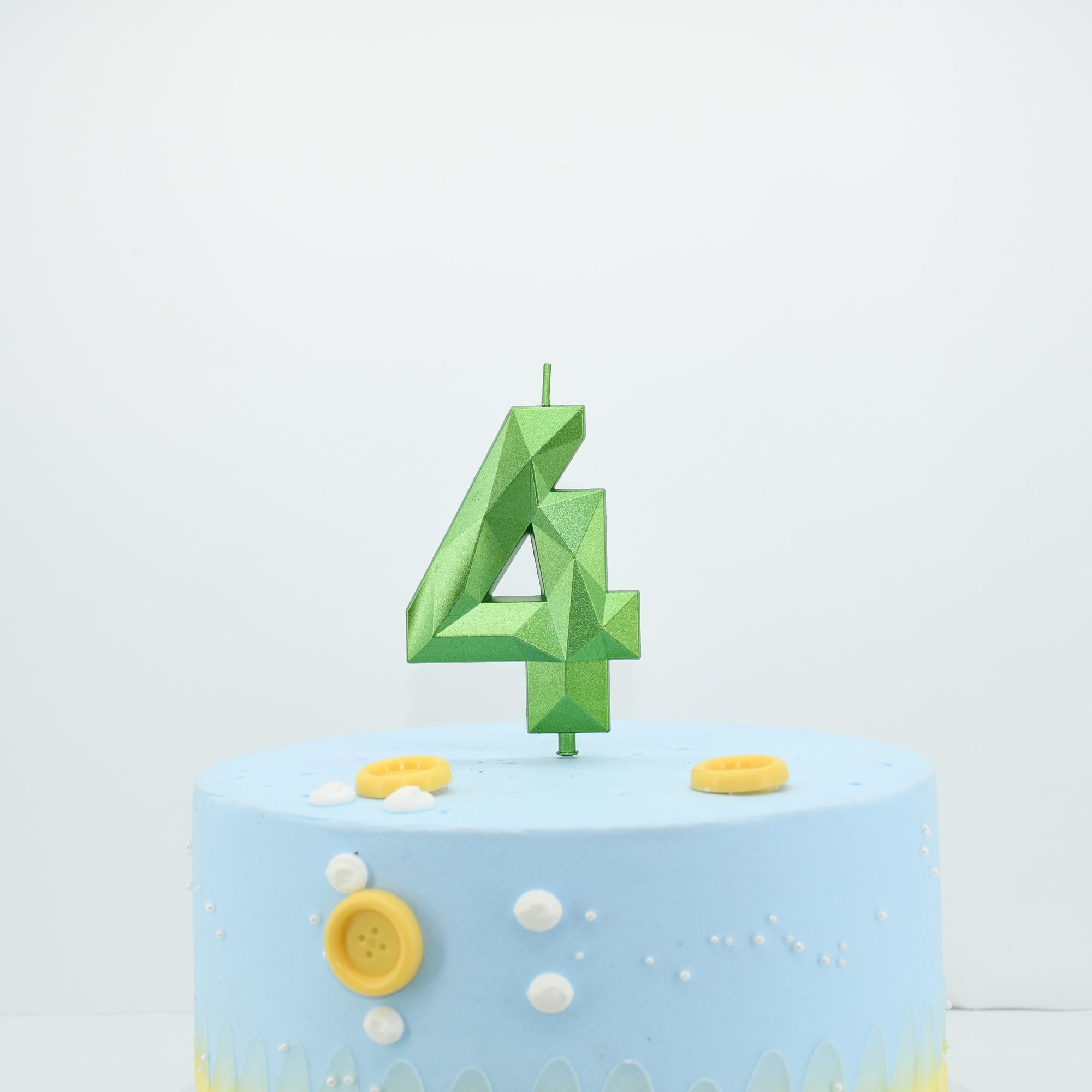 DERVENTA Vela de cumpleaños con número grande en 3D, verde, de 3.7 pulgadas, decoración de fiesta, celebración, aniversario, decoración de tarta, 1 pieza (número 40 verde 3D)